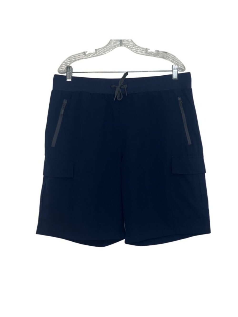 Soothfeel Pull On Cargo Shorts Activewear XL Navy Blue New Zipper Pockets